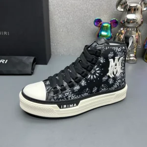 AMIRI BANDANA-PRINT HIGH-TOP SNEAKERS - AM077