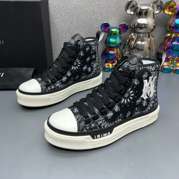 AMIRI BANDANA-PRINT HIGH-TOP SNEAKERS - AM077